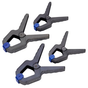 LUX Leimklemmen Set, 4-teilig, Kunststoff, mit blauen Backen, Spannwerkzeuge.