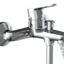 Eisl Wannenarmatur Claudio Chrom, Aufputz-Wannenbatterie mit Wasserlauf, Chromoptik.