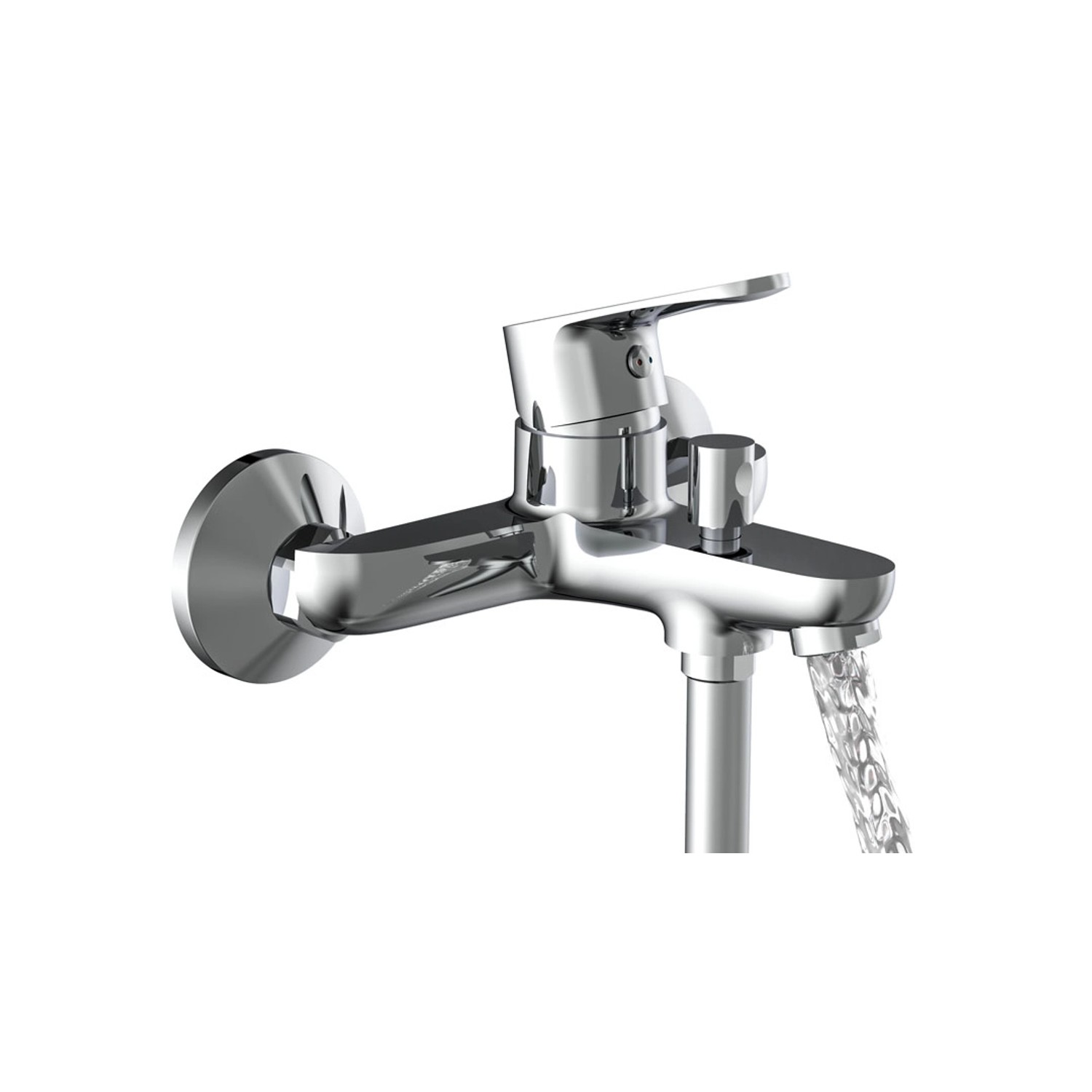 Eisl Wannenarmatur Claudio Chrom, Aufputz-Wannenbatterie mit Wasserlauf, Chromoptik.