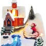 OBI Weihnachtsdorf Kirche, beleuchtet, mit Kind im Schnee. Mehrfarbige Kunststoff-Weihnachtsfigur.