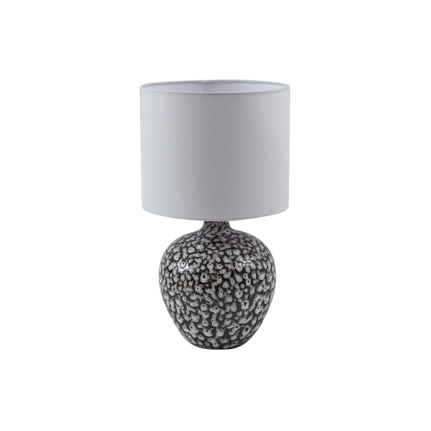 Lindby Tischlampe Thalassia 10019829 Landhaus Vintage Rustikal in Alu aus Keramik 1-flammig E27 Wohnzimmerleuchte