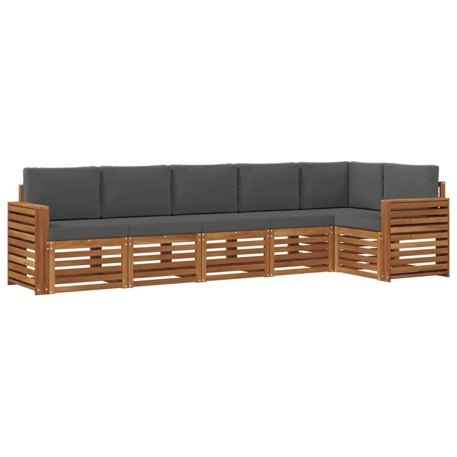 vidaXL Sofagarnituren 6 Tlg Natur und Anthrazit Massivholz Akazie 3374897