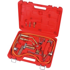 Rothenberger Industrial Turbolötset 2.000 °C, 16-teilig im roten Koffer. Lötgeräte-Set mit Brennern und Zubehör.