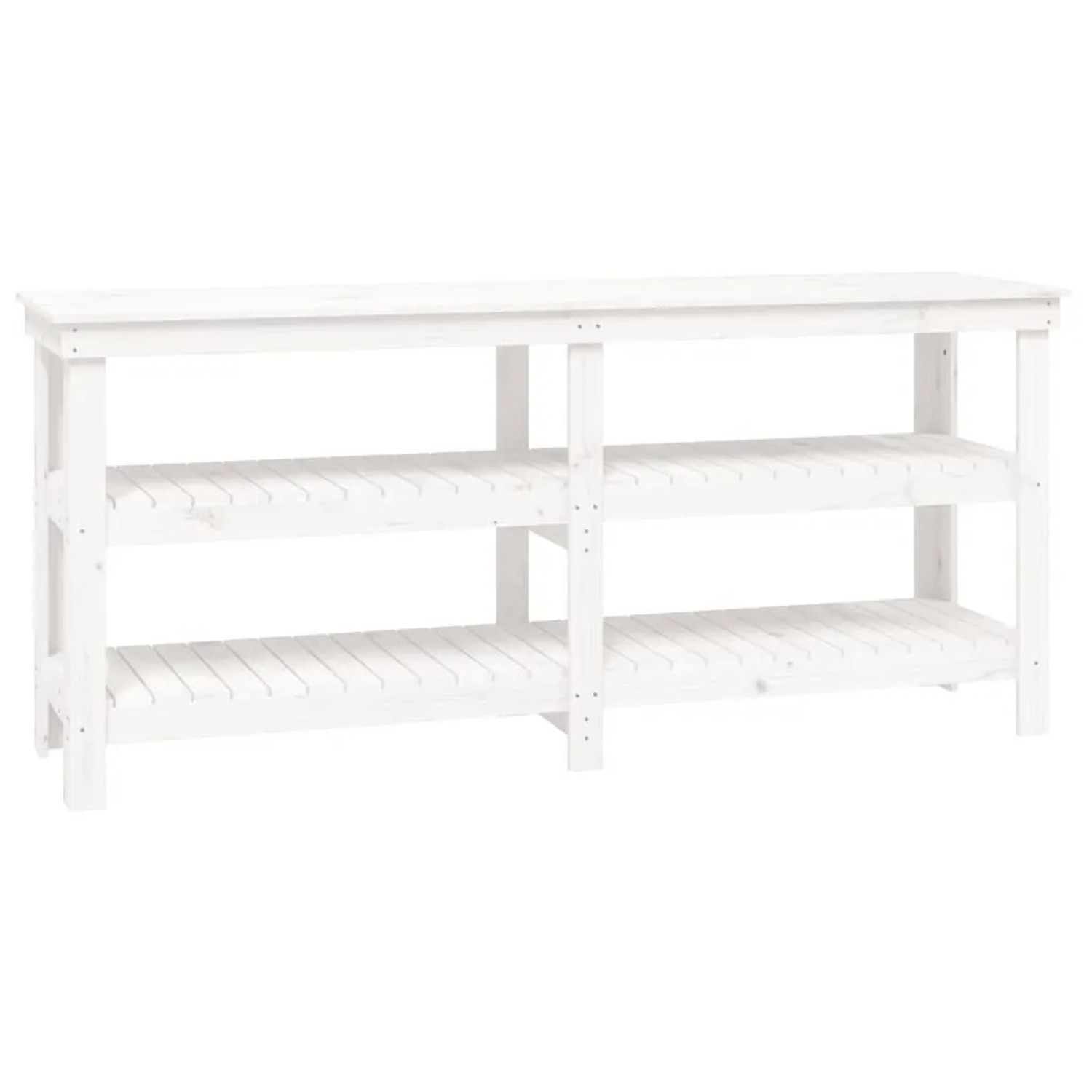 vidaXL Werkbank Weiß 181x50x80 cm Massivholz Kiefer 823655