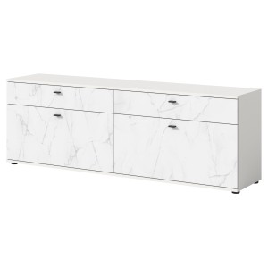 Inn.Furn TV-Lowboard in Weiß Marmor 180 cm Marble