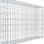 Leere Gabiona C-Ring-Gabione, 70x100x20 cm, Maschenweite 5x10 cm, aus verzinktem Drahtgitter.