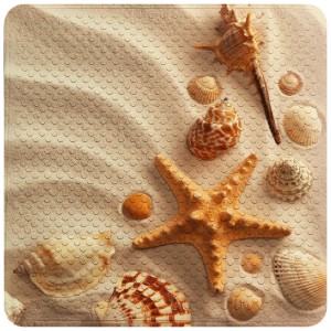 Sanilo Badematte Sanibel mit Seestern- und Muschel-Motiv für Badewannen-Zubehör.