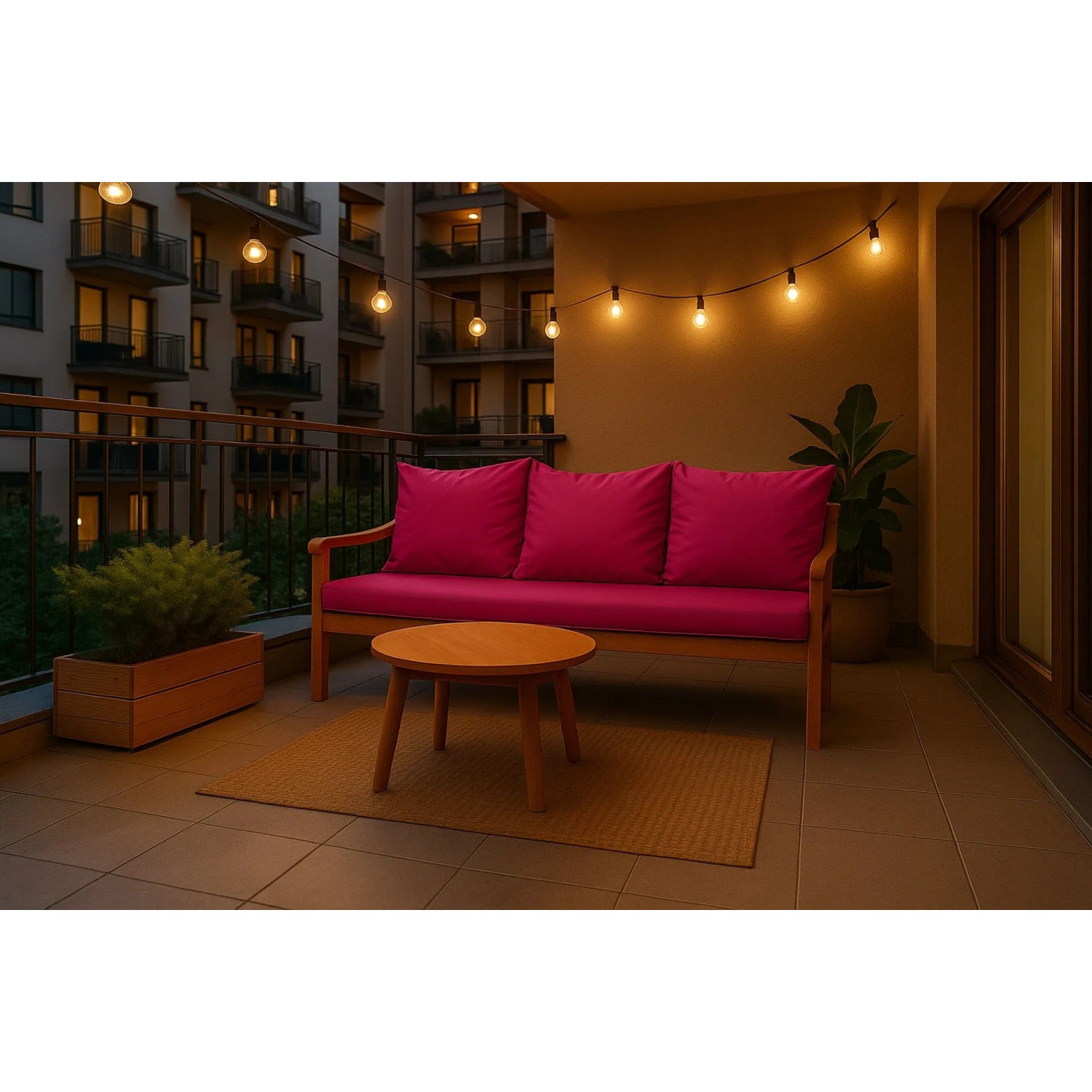 Setgarden Bankkissen-Set, rose, für 2-Sitzer Gartenbank. Bequeme Sitzauflage und Rückenkissen für mehr Komfort.