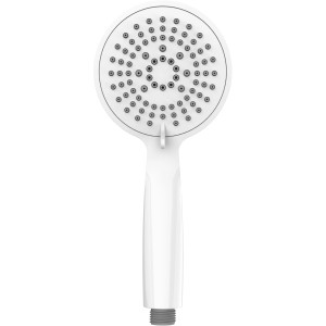 Wenko Duschkopf Young, weiße Handbrause mit 5 Strahlarten aus Kunststoff (ABS), 11x11 cm.