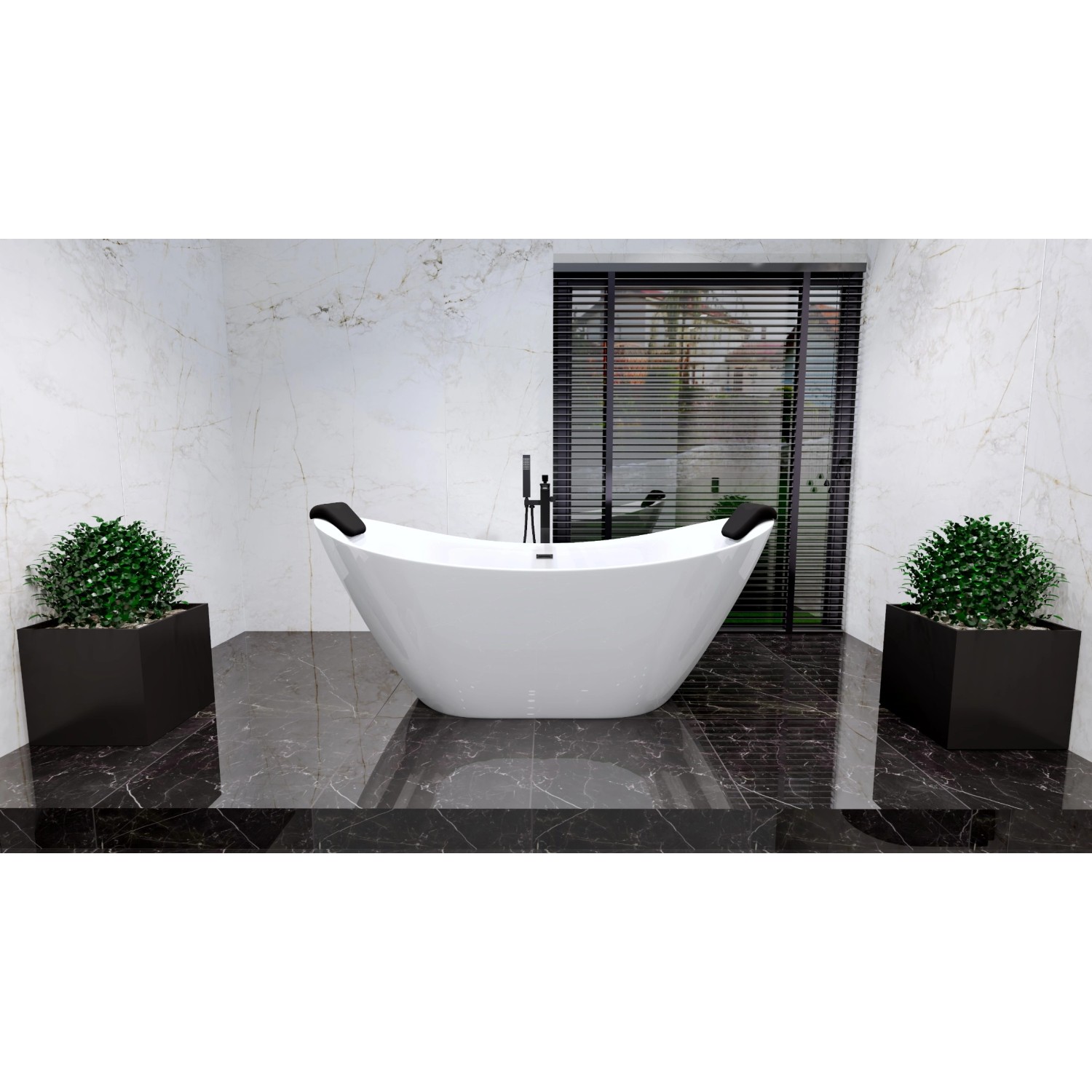 Bad Land Freistehende Badewanne IVAR 180x80 + Ablauf_7