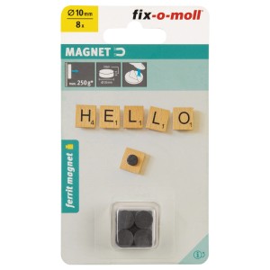 Fix-o-moll Magnetscheiben, 8 Stück, 10mm, zum Basteln und Dekorieren im Haushalt.