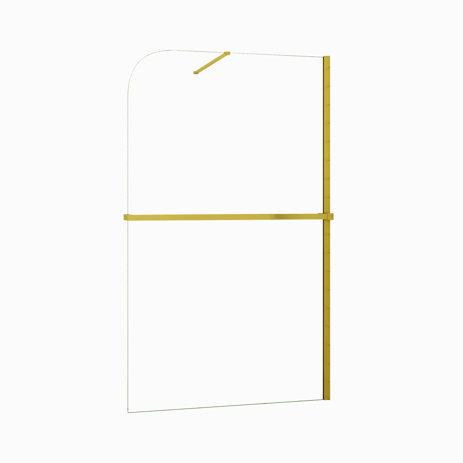 Duschparadies Walk-in Duschen 90 x 200cm Mit Duschregal Handtuchhalter 8mm Nano Gerundet Klarglas Goldrahmen