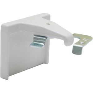 Gardinia Klebeträger Set für Jalousien, weiße Kunststoffhalterung mit Metallhaken.