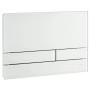 Weiße Kronenbach Betätigungsplatte Plantec 2.0 Cube 60 aus Glas für WC-Spülkästen.
