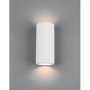Weiße Trio Leuchten Wandlampe Zazou aus Gips für individuelle Farbgestaltung und indirekte Beleuchtung.