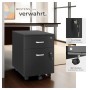 Tectake Rollcontainer Vagur Mit 2 Schubladen Für Dokumente Im A4 Format Abschließbar  Inkl  Ersatzschlüsseln  46 x 40 x 54 50 cm Schwarz_4