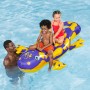 Bestway Schwimmtier Splashing Salamander mit Kindern im Pool, blau-gelb, ca. 191x119cm.