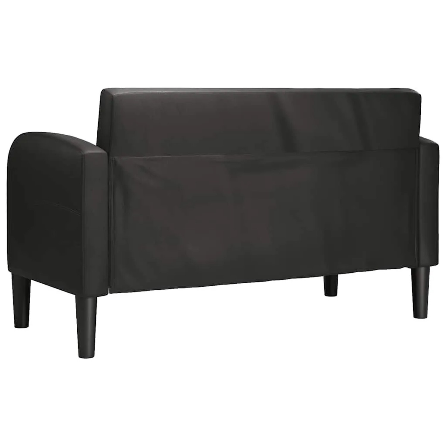 Schwarzes vidaXL Zweisitzer-Sofa (110 cm) aus Kunstleder. Modernes Sofa für Wohnzimmer.