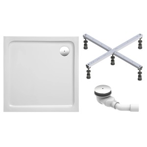 Ottofond Duschwannen-Set Extraflach Quadrat 80 cm x 80 cm Weiß