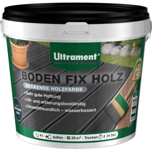 Ultrament Boden Fix Holz 4 l Anthrazit: Holzfarbe für Terrassen und Gartenböden.