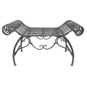 Lex Sitzbank Eisenbank Gartenbank Metallbank Gartenmöbel Antik Design Deko Grau