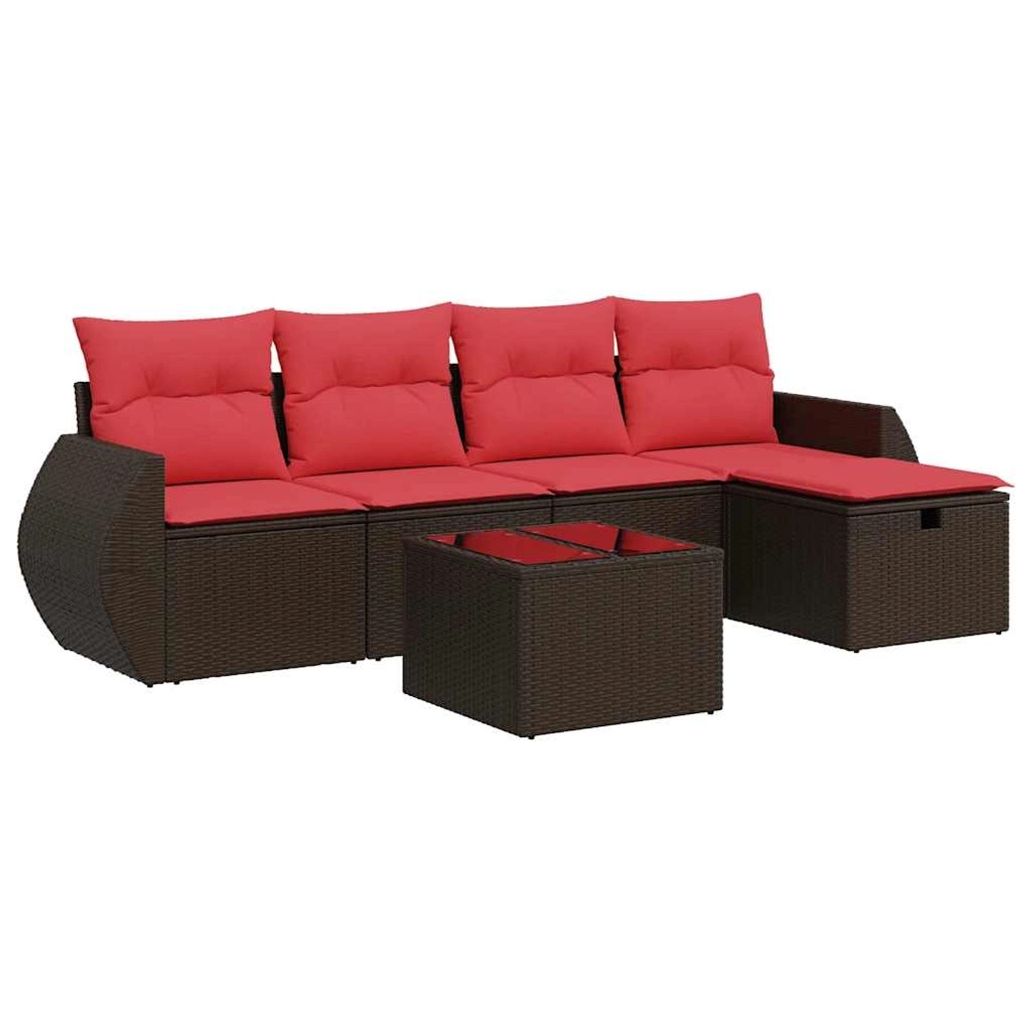 vidaXL 6-Tlg Garten-Sofagarnitur mit Kissen Braun Poly Rattan 3325580 günstig online kaufen