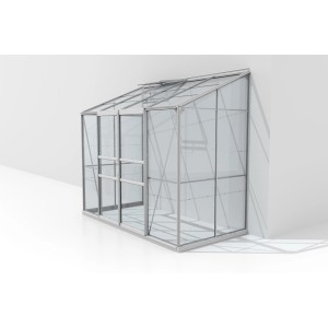 Vitavia Gewächshaus Ida 3300 aus Alu, 3,3 m², Anlehngewächshaus mit Schiebetür.