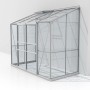 Vitavia Gewächshaus Ida 3300 aus Alu, 3,3 m², Anlehngewächshaus mit Schiebetür.