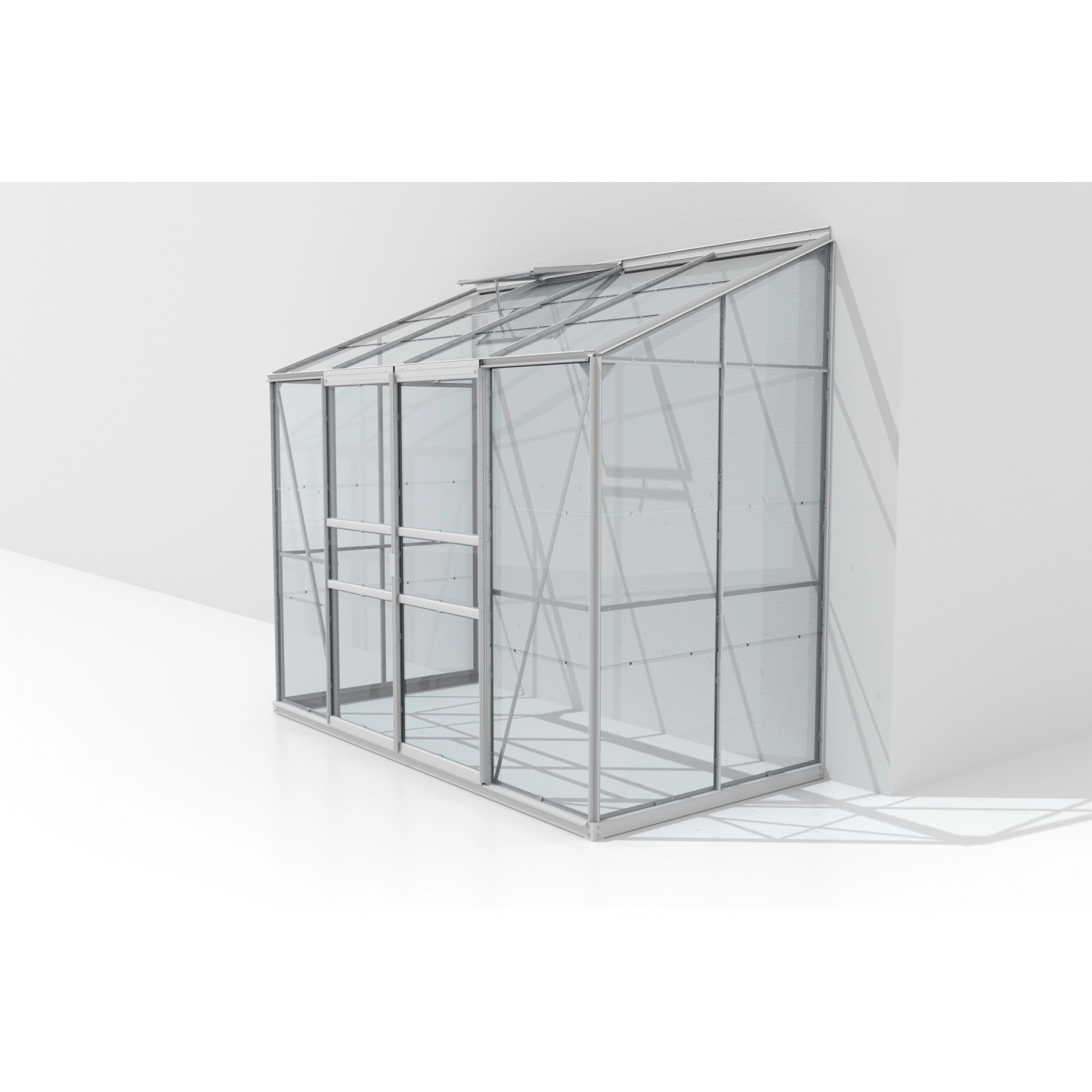 Vitavia Anlehn-Gewächshaus Ida 3300 ESG 3 mm Aluminium 255 x 222 x 131,5 cm günstig online kaufen