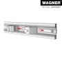 Wagner Hooks4Tools Knopf 2er-Set in Silber-Alu an einer Hängeleiste. Wandhaken für Werkzeug und mehr.