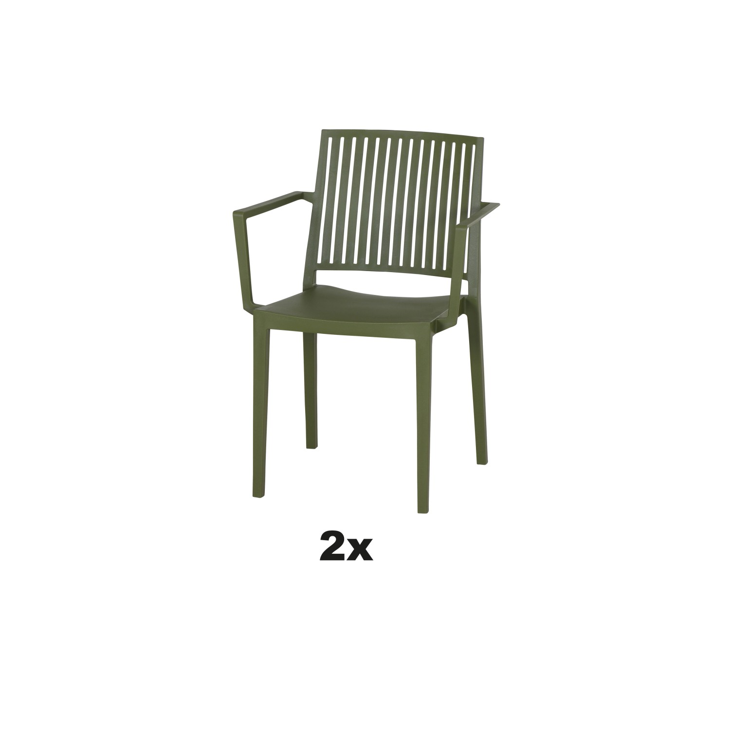 Siena Garden Stapelsessel-Set Lane 2-teilig Olive