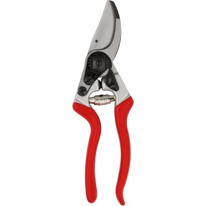 Felco Gartenschere 9 für Linkshänder, Baum-, Rebschere mit roten Griffen und silberner Klinge.
