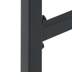 Detailaufnahme: Schwarzes Stahlgestell des vidaXL Gartenbar-Sets, pulverbeschichtet.