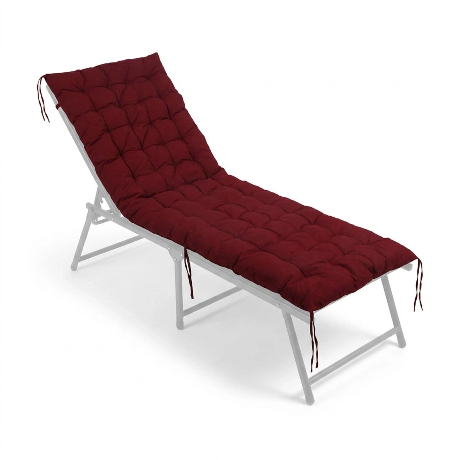 Relaxdays Bankauflage Polyester Rot Gesteppt mit Bindebändern 190 cm x 70 cm