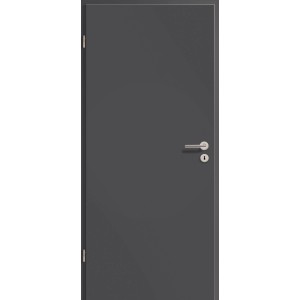 Zimmertür CPL Titangrau, 86x198,5 cm, Türblatt mit Drückergarnitur und Schloss.