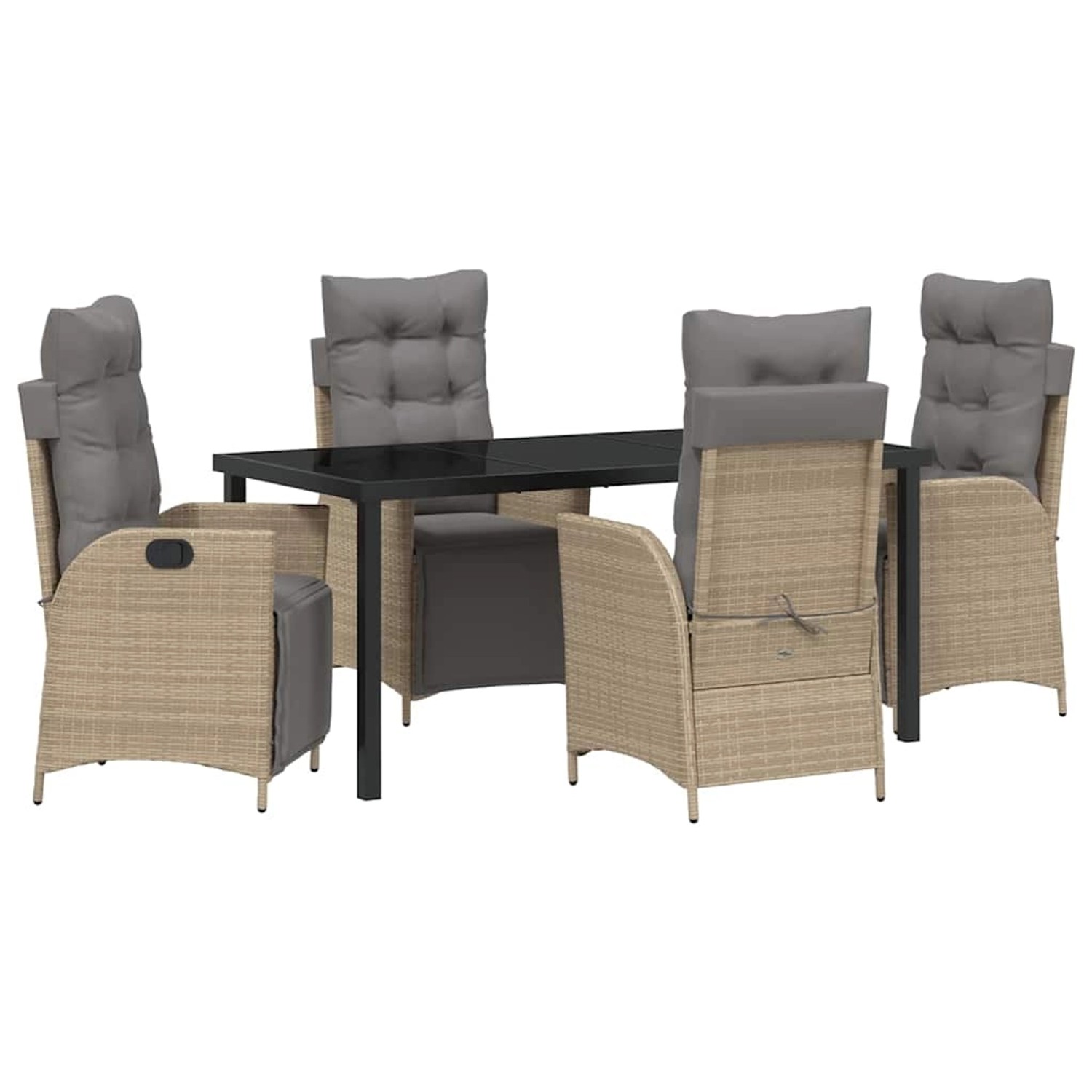vidaXL Garten Essgruppe 5-Tlg Beige Poly Rattan 3380564 günstig online kaufen