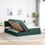 vidaXL Bett mit LED-Lichtleisten Dunkelgrün 200 x 200 cm Samt 3371618_5