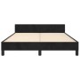 Schwarzes Samt-Bettgestell 140x190 cm mit Kopfteil für Schlafzimmer.