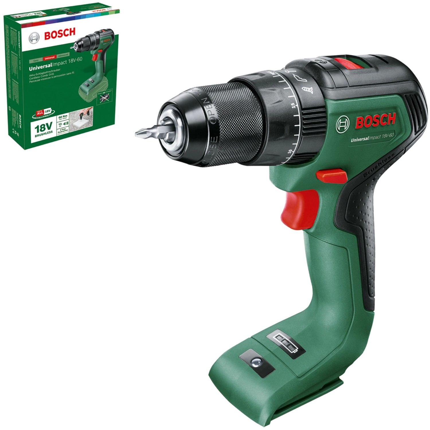 Bosch 18 V Akku-Schlagbohrschrauber Universalimpact 18V-60 Solo günstig online kaufen