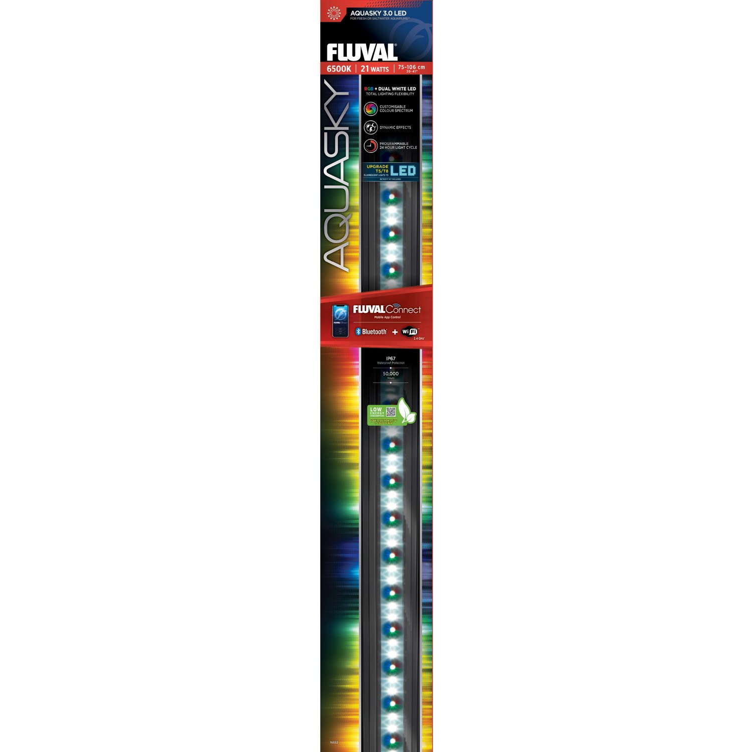 Fluval Strip-LED 3.0-Beleuchtung AquaSky 21 W 1.750,m 75 - 106,4 cm 63 LED's