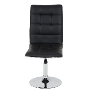 MCW Esszimmerstuhl C41 6er-Set, schwarzer Polsterstuhl mit Chromfuß.