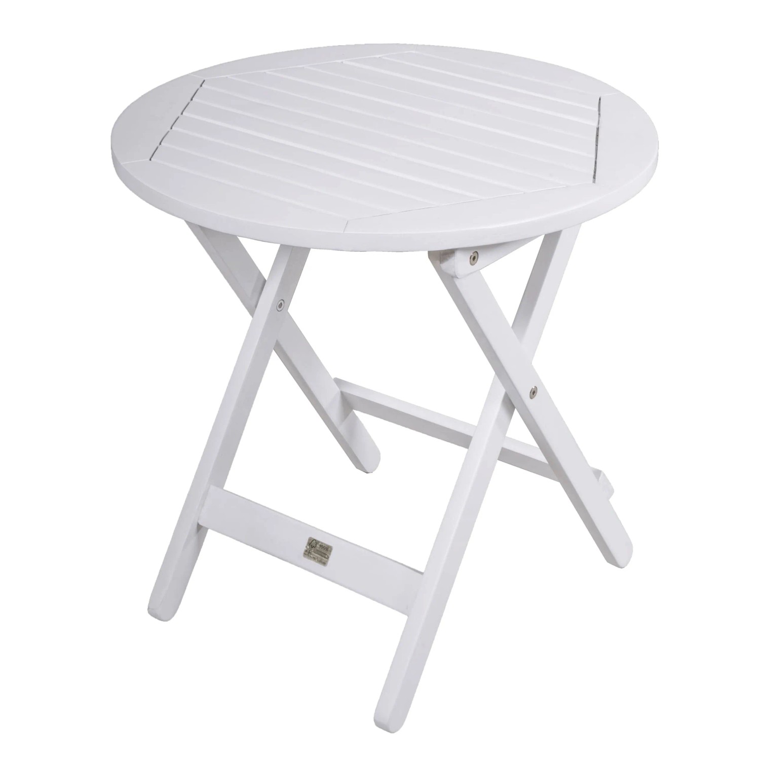 DELUKE Gartentisch BRIGIT Eukalyptus Weißgrau 50x50x50cm Garten Beistelltisch Wetterfest Outdoor Tisch