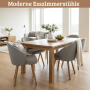 DELUKE Esszimmerstühle 2er Set ERIK Stoffbezug Eichenholz Beine Gepolsterte Sitzfläche Skandinavisch Minimalistisch Stühle Esszimmer Hellgrau_2