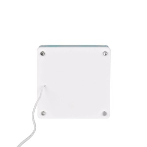 Weiße LED-Tischleuchte ANELLI mit RGB-Funktion, 4W, transparentes Design.