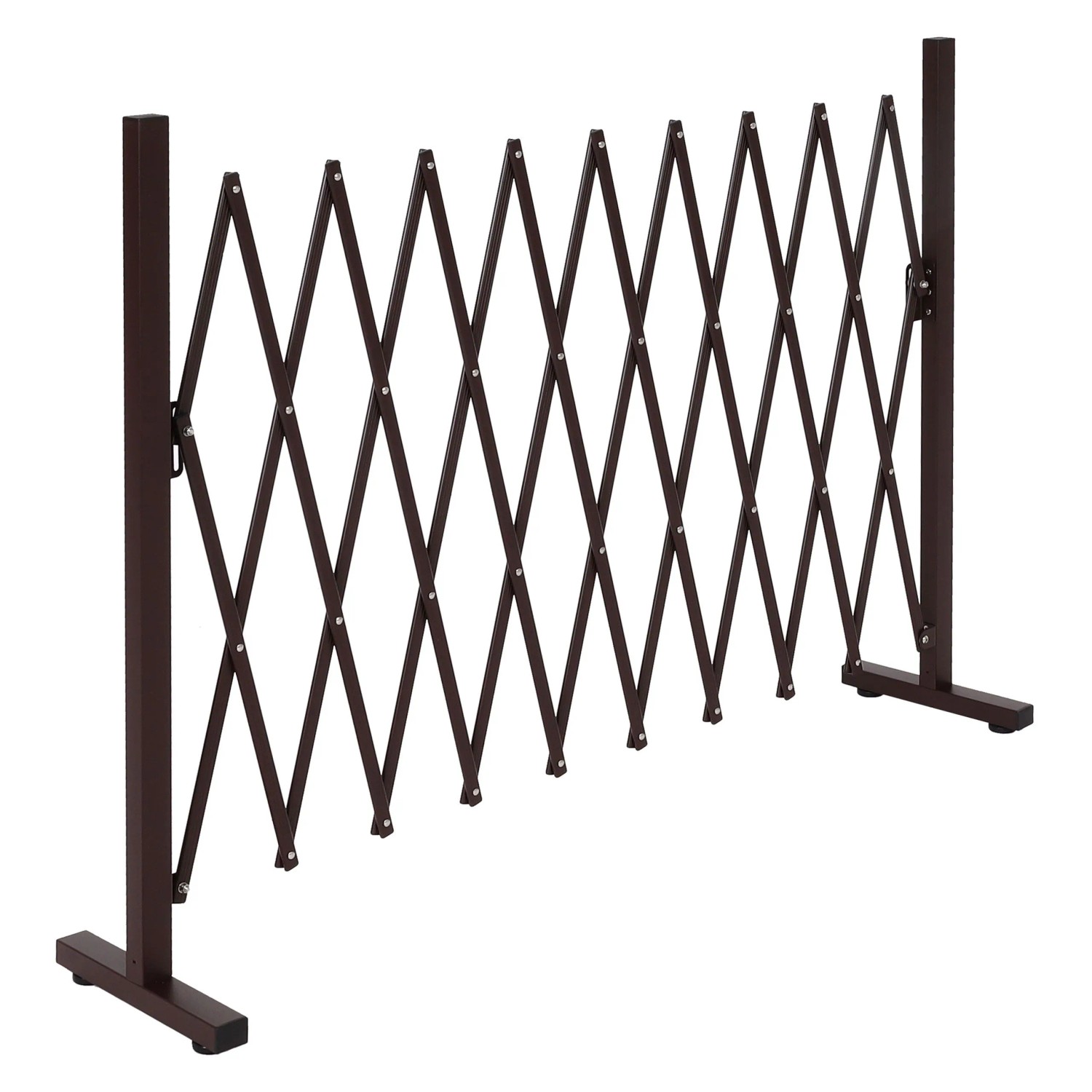 MCW Alu Absperrgitter K56 Ausziehbar Schwenkbar Stahl 103x36-265x31cm Braun