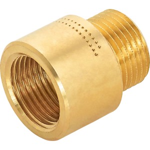 Hahnverlängerung aus Messing, 14,9 mm x 16,7 mm, zur Verlängerung von Gewindefittings um 15 mm.