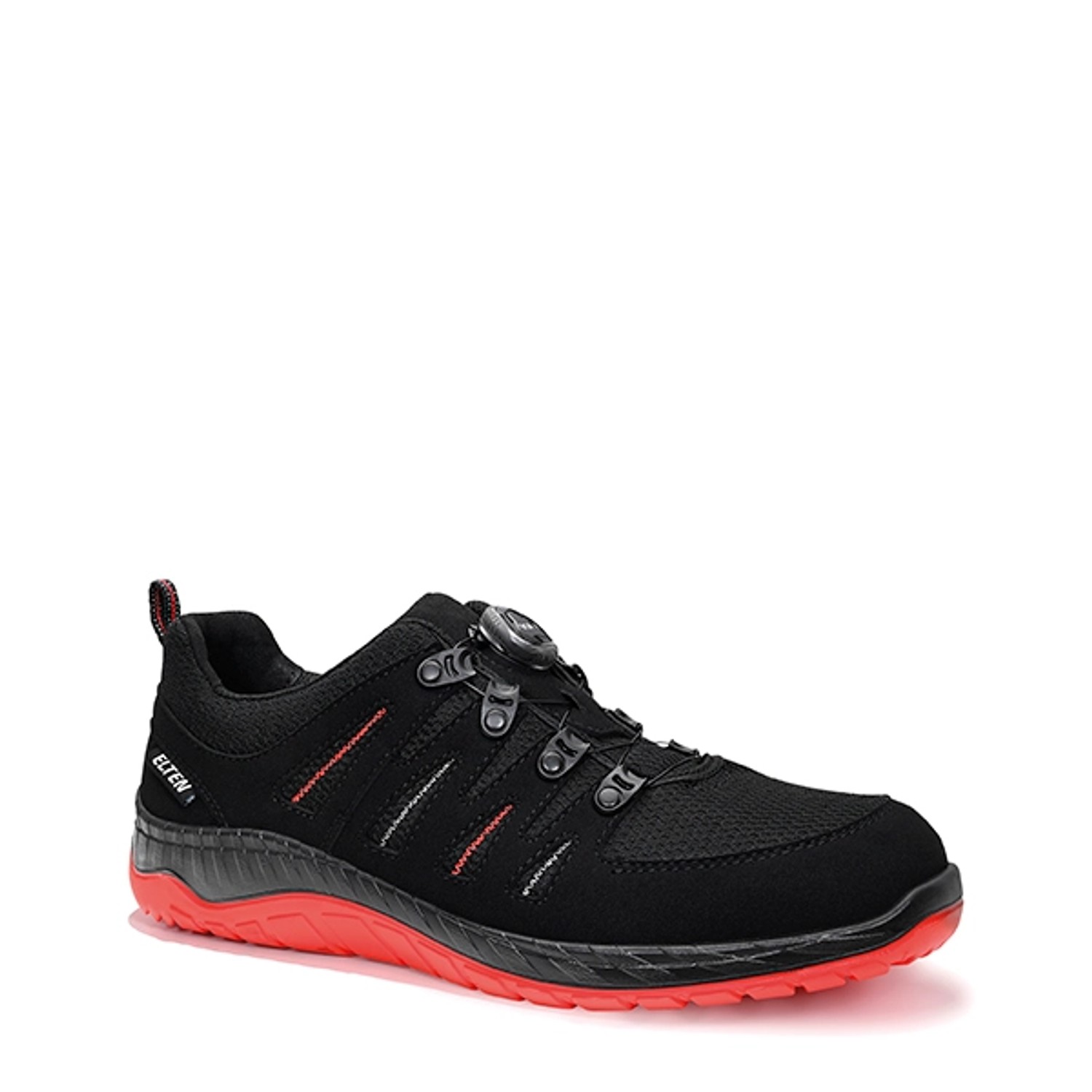 Thumbnail - Elten Sicherheitshalbschuh Maddox Boa Black-Red Low Esd S3 Gr. 45