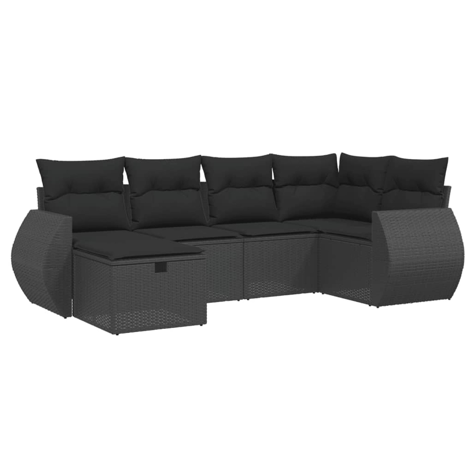 vidaXL 6-tlg Garten-Sofagarnitur mit Kissen Schwarz Poly Rattan Modell 179 günstig online kaufen