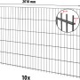 Floraworld Doppelstabmattenzaun-Set, anthrazit, mit Zaunpfosten. Komplettset für 20 m Gartenzaun.