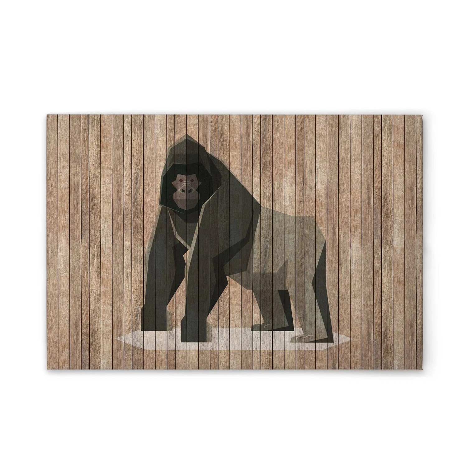 Tadessi Leinwandbild - M1-No.50960 - Holzoptik Gorilla - 120 x 80 cm - Hochformat